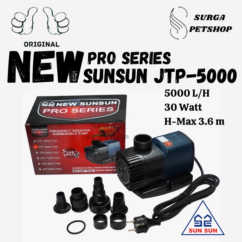 NEW SUNSUN JTP 5000 PRO SERIES POMPA AIR CELUP AKUARUM KOLAM IKAN JTP5000PRO WATER SUBMERSIBLE PUMP 
