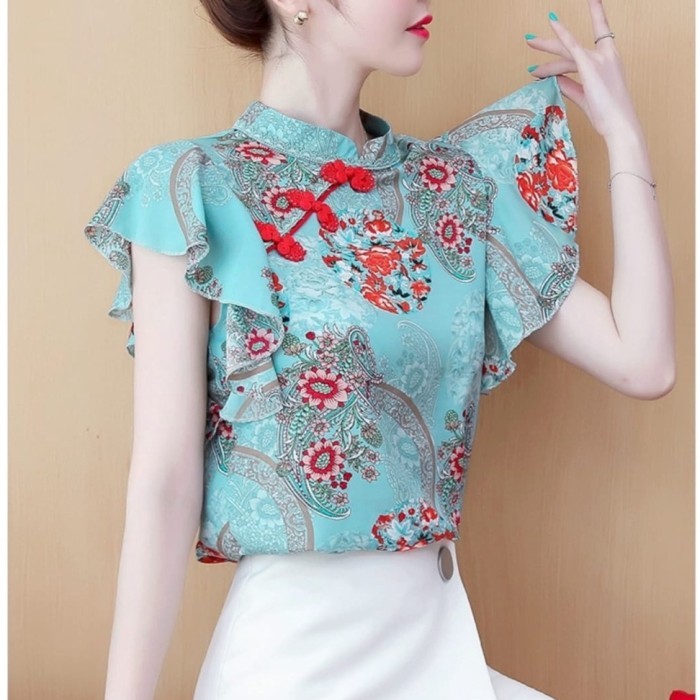Blouse Wanita Cheongsam Import Atasan Imlek Wanita
