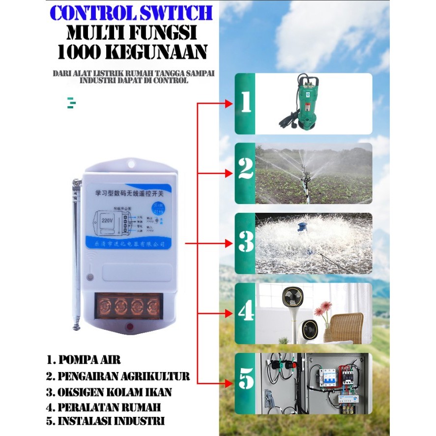 WIRELESS REMOTE CONTROL SWITCH ON OFF / SAKLAR WIRELESS 220V