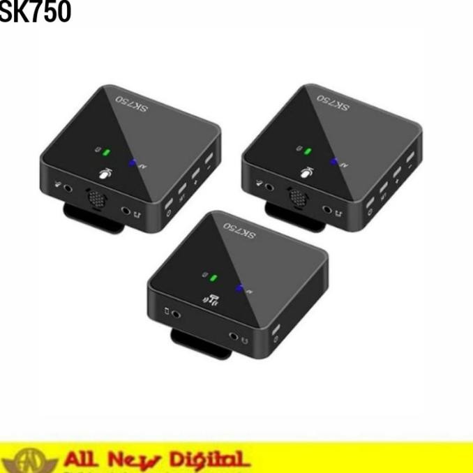 Sk750 Wireless Microphone System For Camera & Smarphone 2 Transmitter New Stok