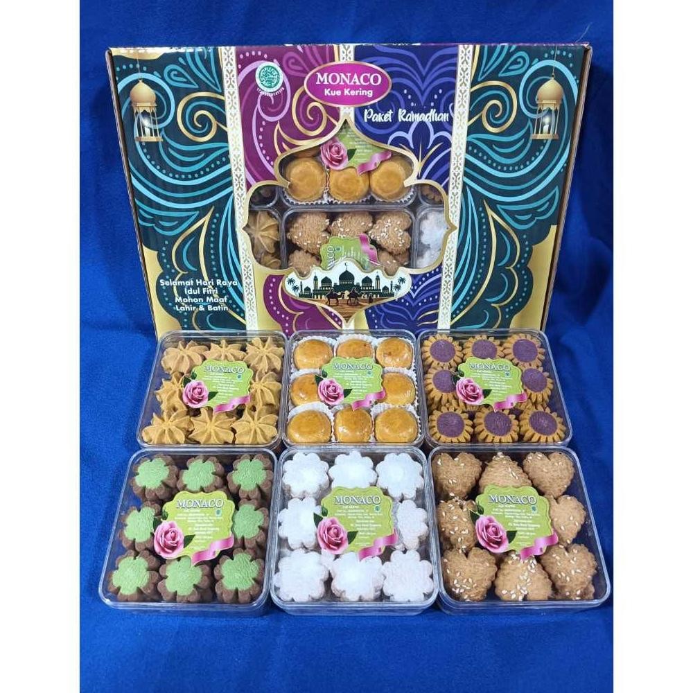 

Apazada - Kue Kering Lebaran Monaco Hidayah Halal / Hampers Kue Lebaran Paket 6 Toples Murah Enak Diskon