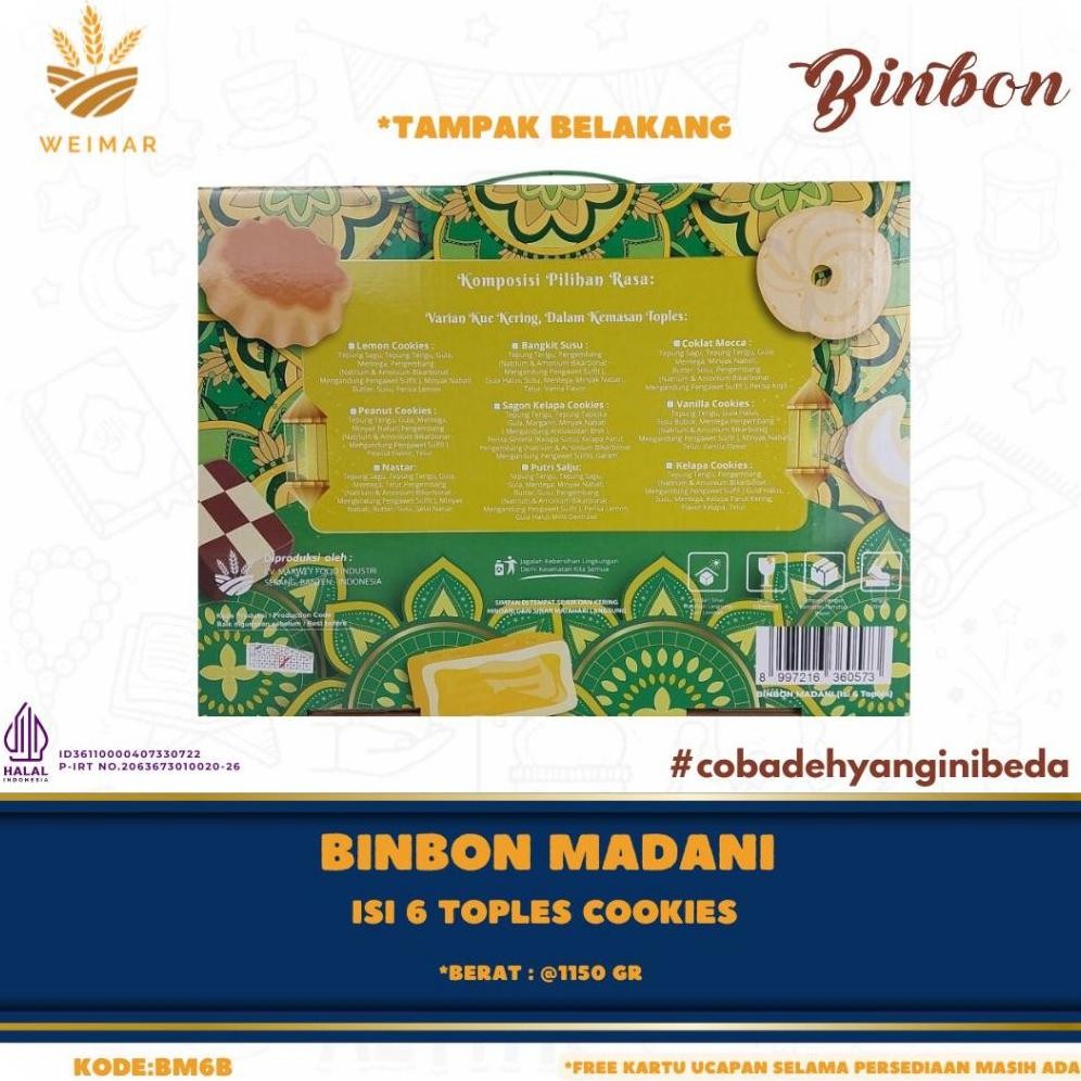 

Binbon Madani Isi 6 Toples Cookies Free Kartu Ucapan Diskon Setengah Harga