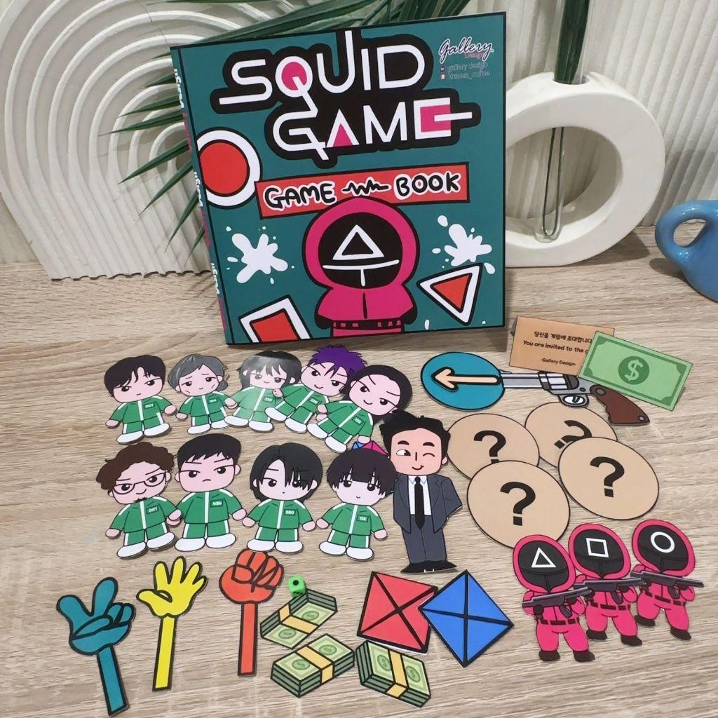 NEW! SQUID GAME Paperdolls Mainan Edukasi Anak Viral Mainan Bongkar Pasang Kertas Tebal Terbaru