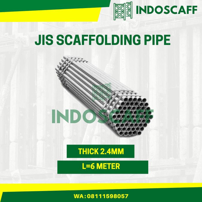 Pipa Scaffolding Galvanis JIS 1,5 inch, Tebal 2,4mm, Panjang 6M