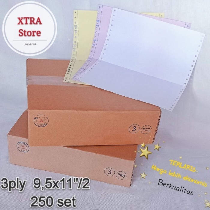 

PROMO! ECER Kertas Continuous form 3ply NCR isi 500 sets 9.5x11dibagi 2