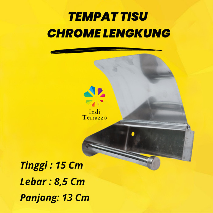 DISKON INDI TERRAZZO TISU TOILET TEMPAT TISU TIPE TEMPAT TISU CHROME LENGKUNG SKR10