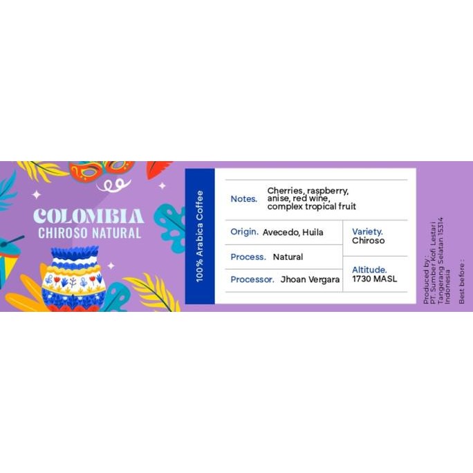 

KOPI ARABIKA COLOMBIA CHIROSO NATURAL ROASTED BEANS