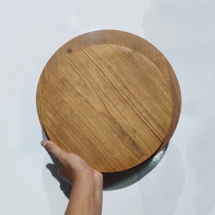 >>>>>] Talenan Kayu Jati Bulat Polos Wooden Cutting Board Teak Wood