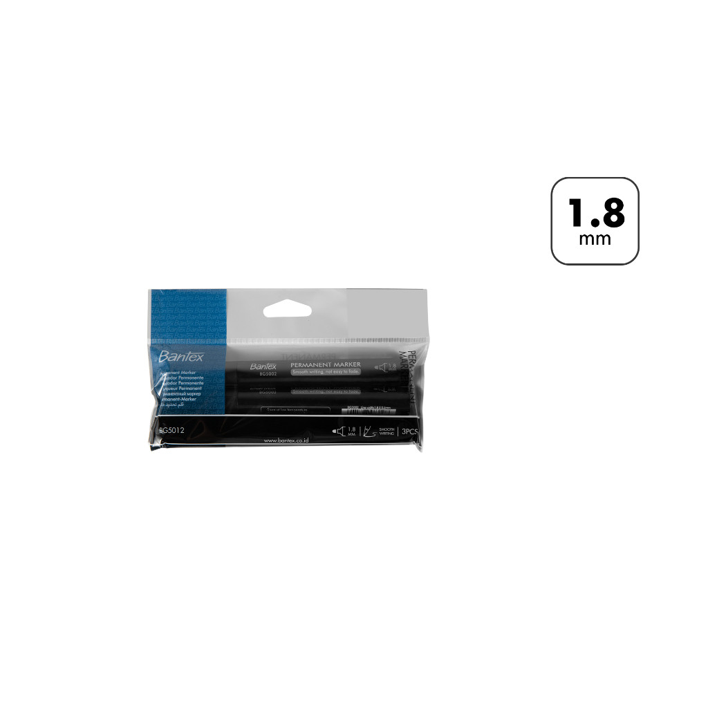 

[ONE's Stationery] Bantex Permanent Marker / Spidol Permanen Tip 1.8mm Tidak Bisa Dihapus BG5012