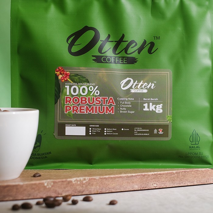 

Biji Bubuk Kopi 100% Full Robusta Premium House Blend 1Kg Coffee
