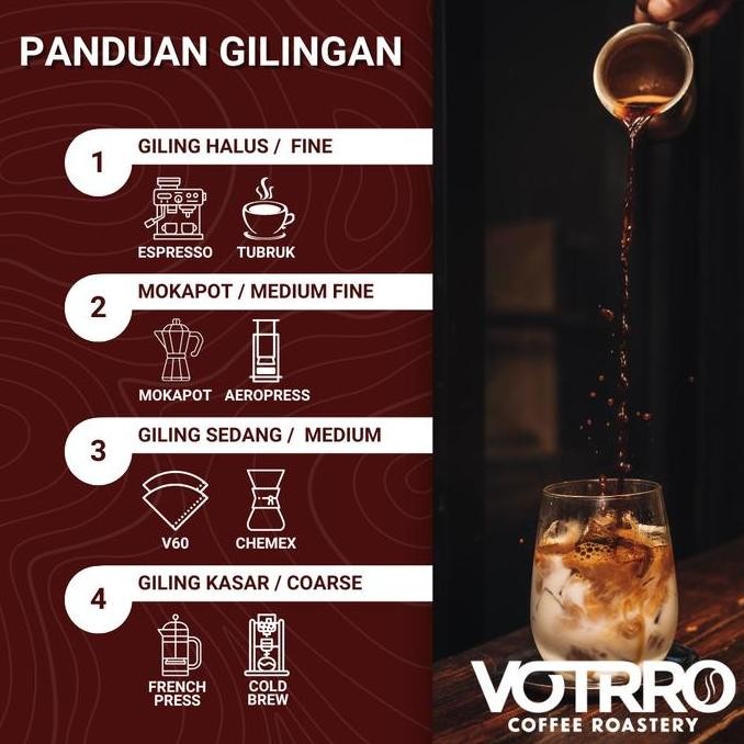 

VOTRRO BIJI KOPI BUBUK 100% FULL ARABICA MANDHELING ROASTED COMMERCIAL - BEST SELLER ESPRESSO