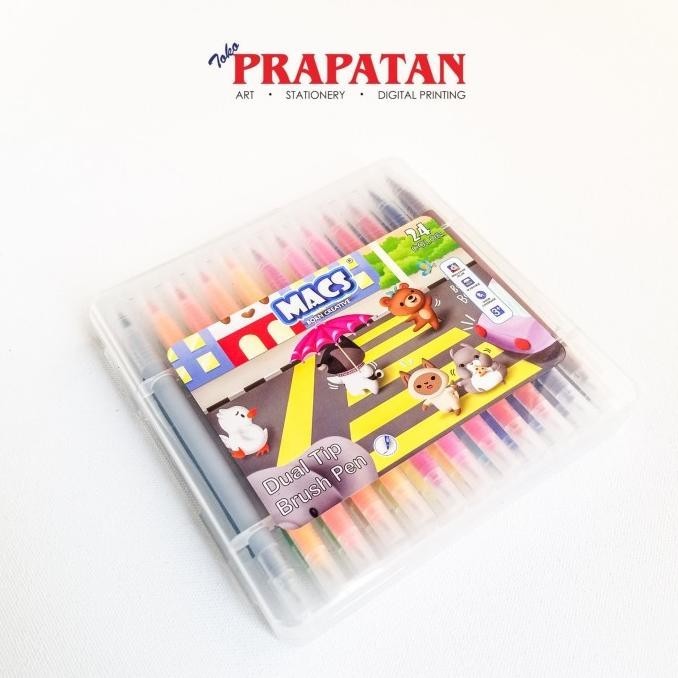

MACS DUAL TIP BRUSH MARKER COLOR 24 WARNA SPIDOL