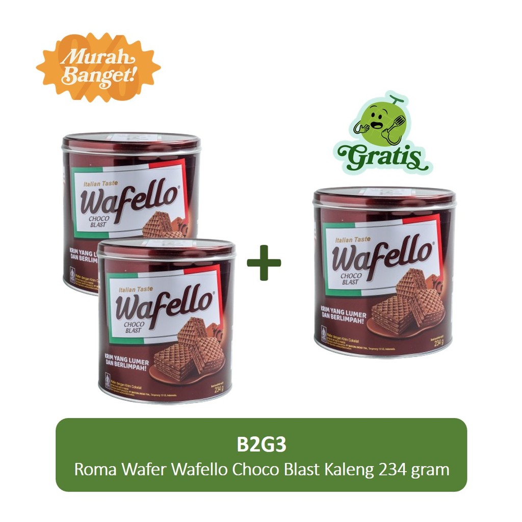 

Roma Wafer Wafello Choco Blast Kaleng 234 gram B2G3