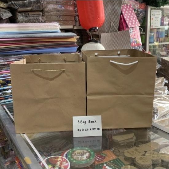 

Silahkan Order] Paper bag 25x25 besek / kantong kertas / goodie bag coklat