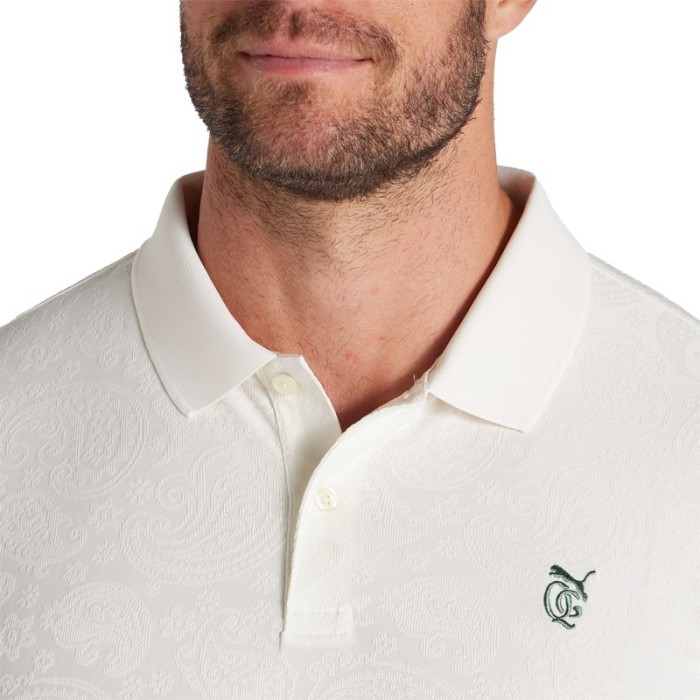 Polo shirt golf Pria PUMA Jacquard Paisley mens polo White
