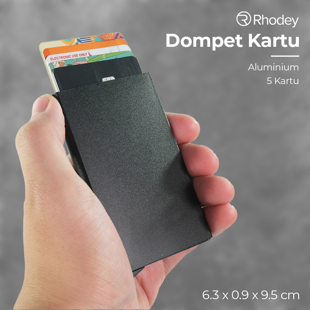 Rhodey Dompet Kartu Slim Slider Aluminium