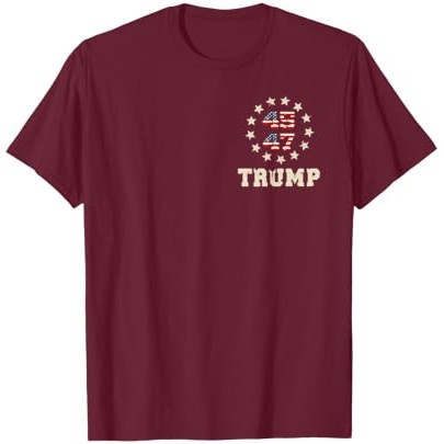 Bendera Trump 2024 (Di Belakang) Ambil Amerika Kembali Bendera Trump 45 47 T-Shirt |3YH9dJjF|