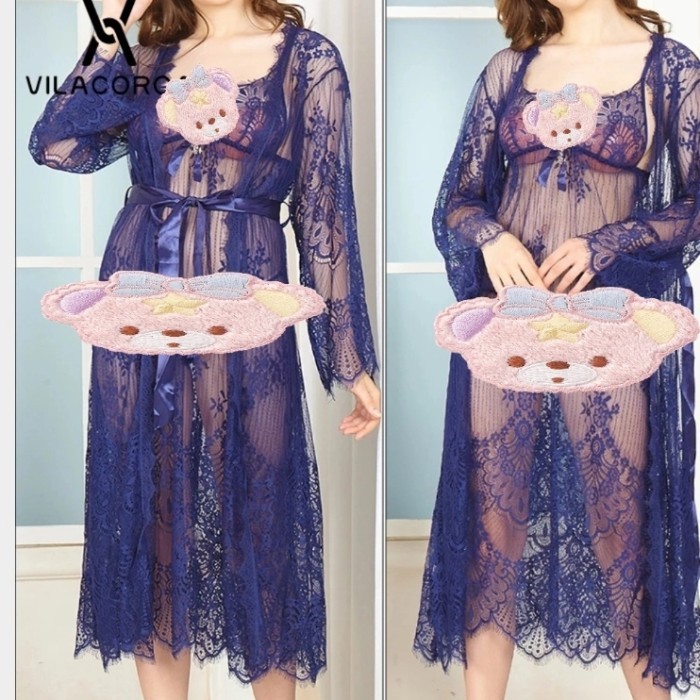 Lingerie Set Kimono Gstring Tipis Transparan Sexy Up Jumbo