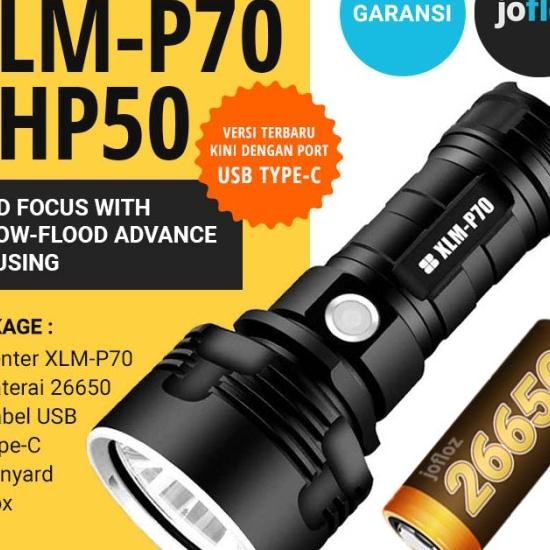SHENYU Senter LED P70 XHP50 50W 1000Lm USB + Baterai - XLMP70 Terlaris