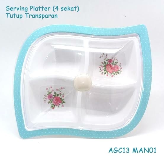 ~~~] Serving Platter Onyx 13" Wadah Saji Onyx Sekat 4 Piring Sekat Saji