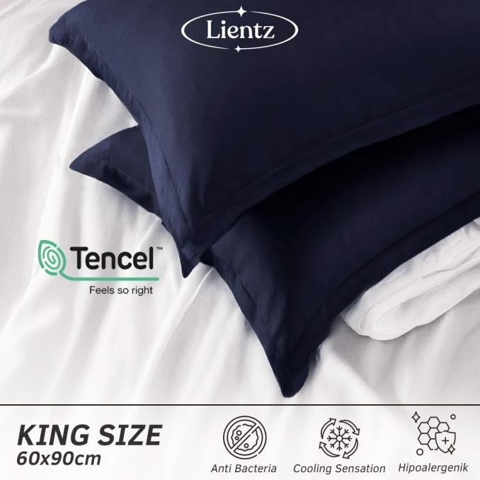 SARUNG BANTAL SUTRA ORGANIK KING SIZE - KING KOIL TENCEL PREMIUM - 60X90 TENCEL PILLOW CASE