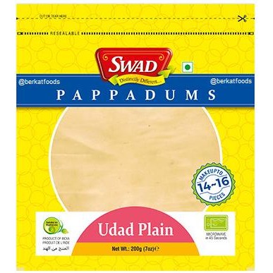 

Buruan beli] Udad Plain Papad Swad / Papadums India / Crunchy Cracker /Kerupuk Urid