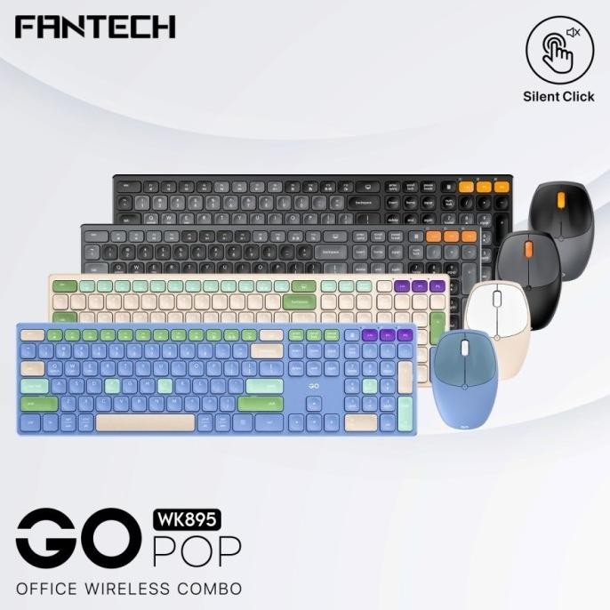 HARGA DISC - Fantech GO WK895 POP Wireless Combo Keyboard Mouse WK 895 WK-895 2in1