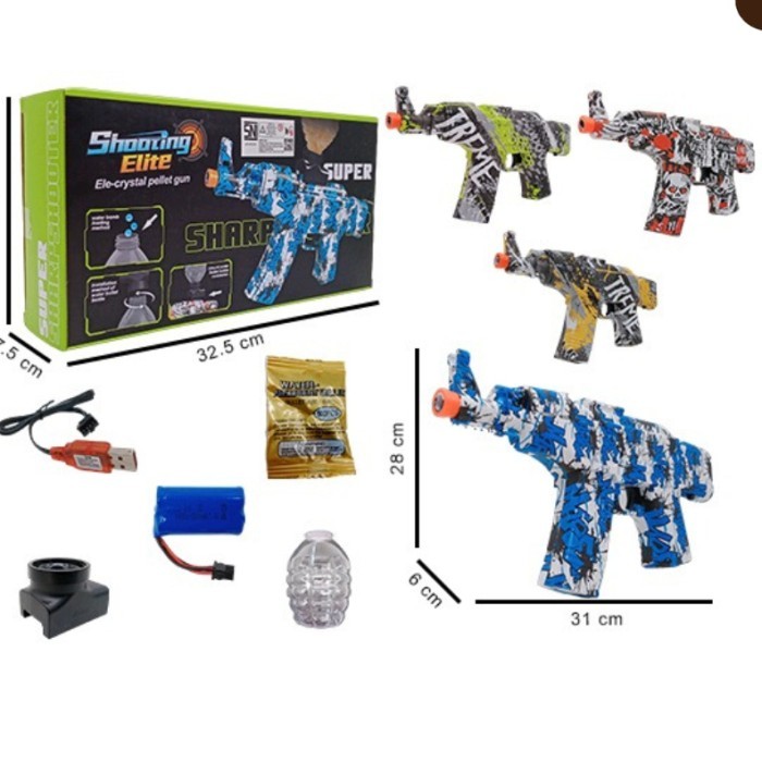 Promo Terbatas Mainan Shooting Elite Water Gel Electric Gel Blaster Gun Ak47 St620B Aman