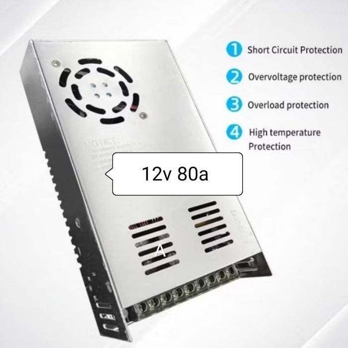 Power Supply 12V 80A High Power Supply 12 Volt 80 Ampere Murni 80A 80