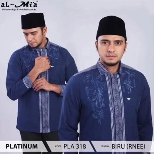 Ready Baju Koko Al-Mia Platinum (Seri Terbaik Dari Koko Al-Mia) Bordir Muslim Stok Terbatas
