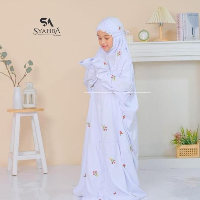 MUKENA TERUSAN KHUSUS PUTIH ANAK TK SD REMAJA MUKENA SANTRI | SYAHBA