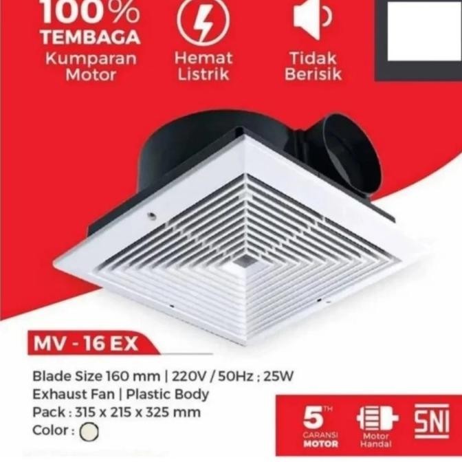 TERMURAH - Maspion Exhaust Fan Ceiling Plafon MV-16EX 6inch 16cm MV 16 EX Garansi
