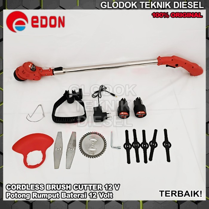 Redy Edon Cordless Brush Cutter 12 V Mesin Potong Rumput Baterai Portable 12 Volt Agt-12 Original