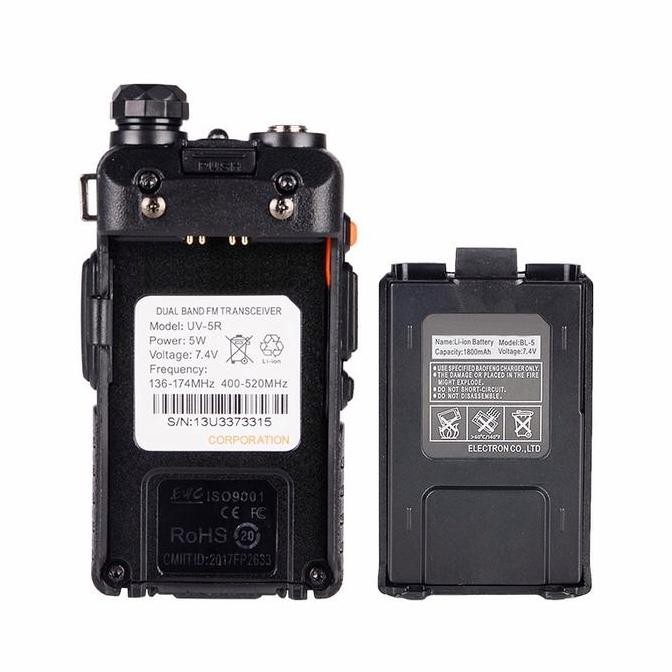 (Cod) Ht Merodith Uv5R Walkie Talkie Dual Band 5W 128Ch Uhf+Vhf Handy Talkie Luar Ruangan Walky Talk