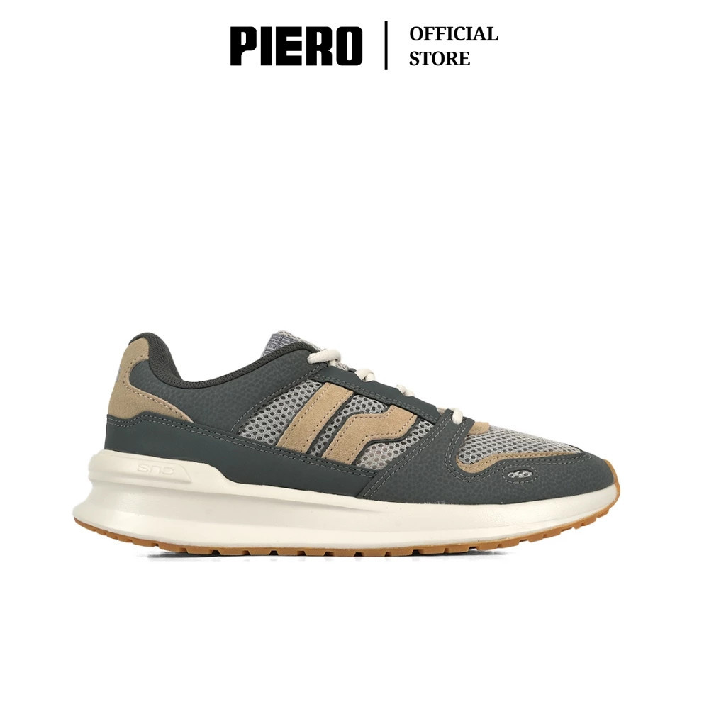 PIERO SEPATU SNEAKERS PRIA JOGGER 24 PRM GUNMETAL LIGHT GREY GUM PIE1000223