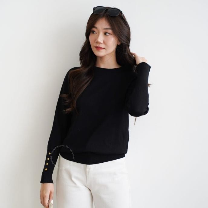 Terlaris Danica Knit Tops-Atasan Rajut Wanita Ready Stok