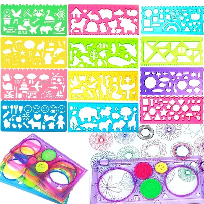

Geometry Spirograph Drawing Stencil Set Painting Template Ruler Art Craft Creative Children Kids Educational Toy Girls Boys Gift