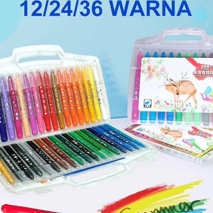 

Crayon Mata Bear Edang Crayon 122436 Warna Water Oluable Crayon Rayon Mewarnai