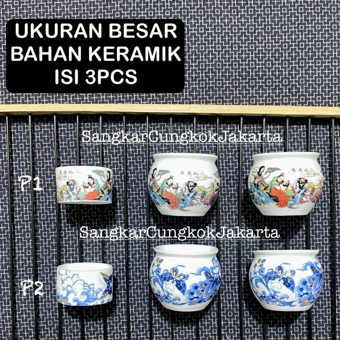 CEPUK GUCI CUNGKOK KERAMIK SANGKAR BURUNG BESAR MURAI HWAMEI ANIS KODE 479