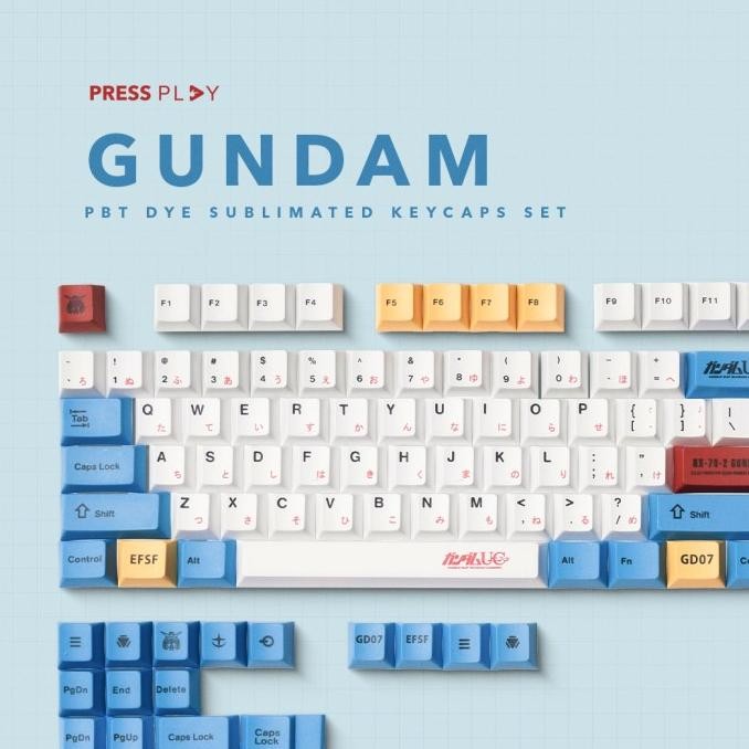CO Gundam Unicorn Japanese PBT Dye Sub Keycaps Keycap Set