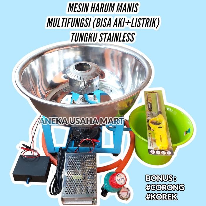 MESIN HARUM MANIS MURAH LENGKAP MULTIFUNGSI BISA AKI BISA LISTRIK TUNGKU STAINLESS KUNINGAN TEMBAGA