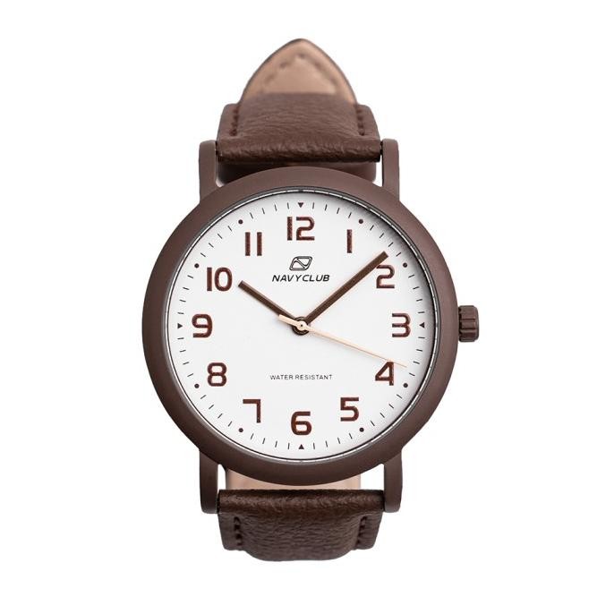 promo navy club jam tangan pria dan jam tangan wanita aviator- leather strap