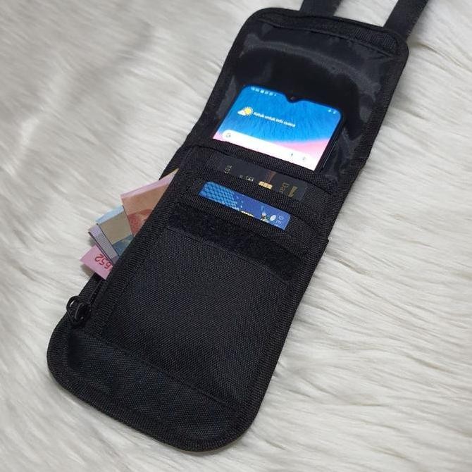 DH3 TAS DOMPET HANGING PHONE SAKO WALLET GANTUNG KALUNG LEHER SELEMPANG HP KARTU KOIN PASPOR KUNCI H