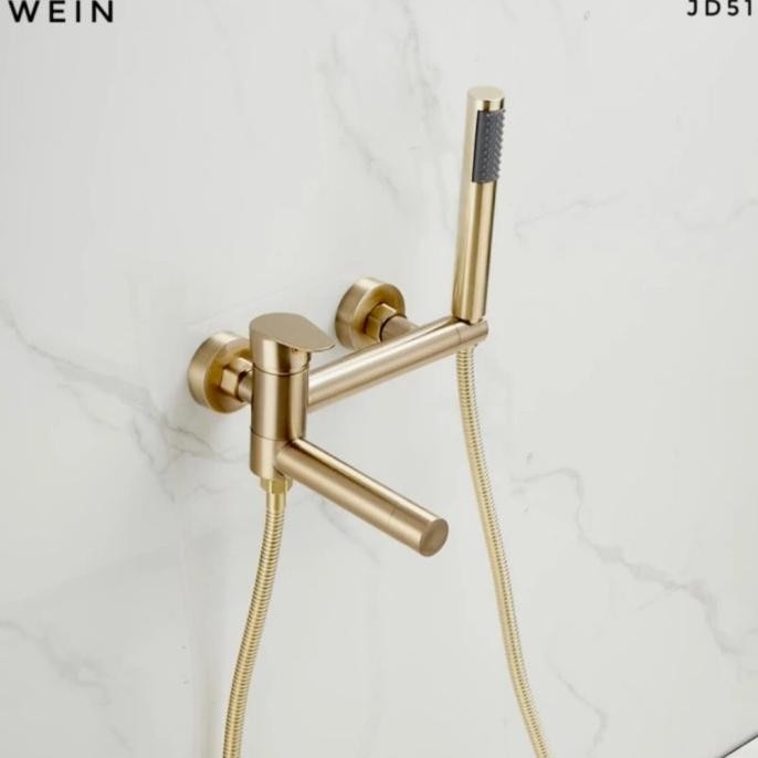 ASLI KRAN BATHUB PANAS DINGIN BRUSHED GOLD / KERAN SHOWER SET MODEL TOTO
