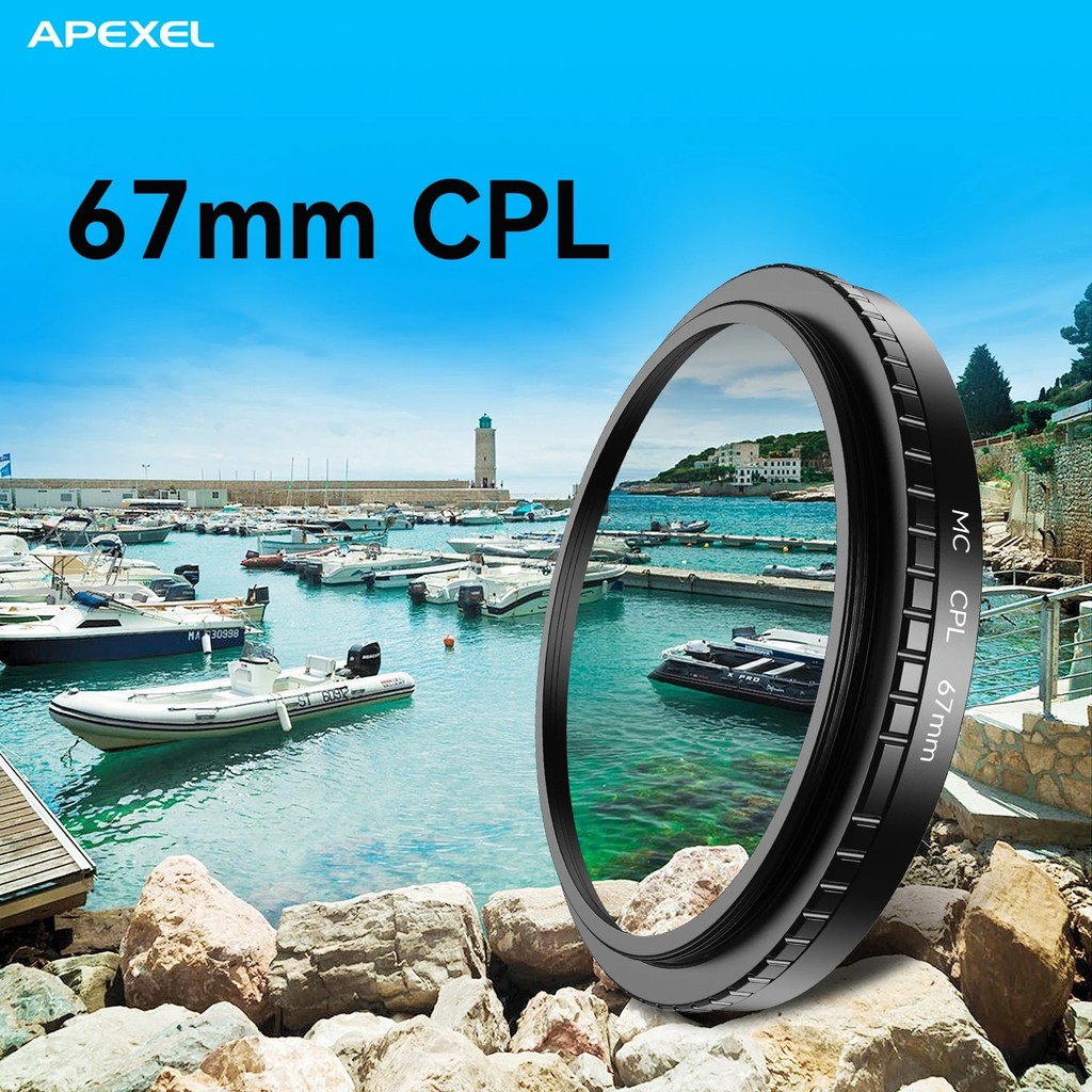 Lensa Filter Kamera Smartphone HD Glass CPL 67mm with Clip - APL-67CPL