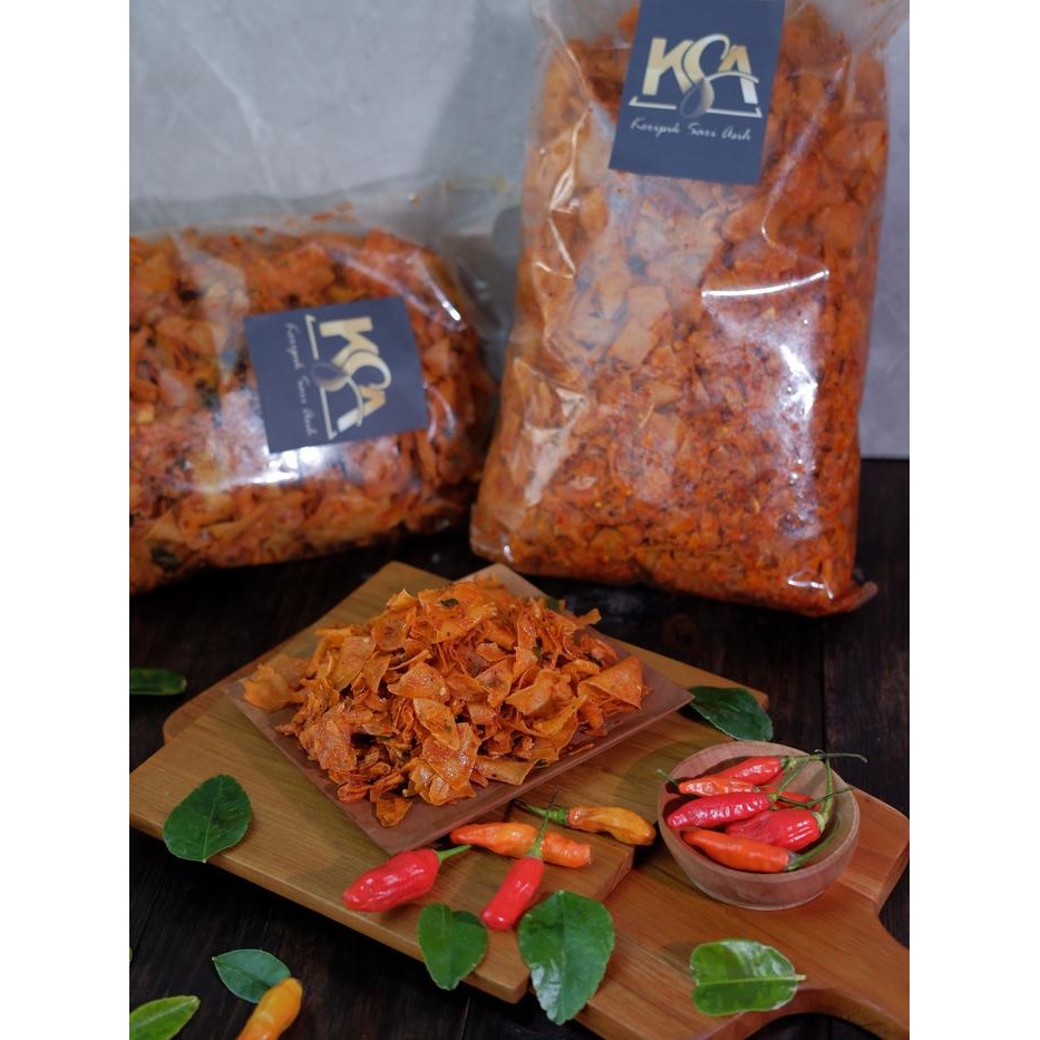 

BERMUTU 1kG keripik kriwil pedas daun jeruk Food Snacks Cemilan Kering Kerupuk snack jadul