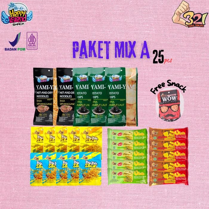 

TERBARU PAKET MIX A ISI 25PCS (MAKANAN LOKAL PRODUKSI INDONESIA SUDAH BPOM DAN HALAL) Makanan