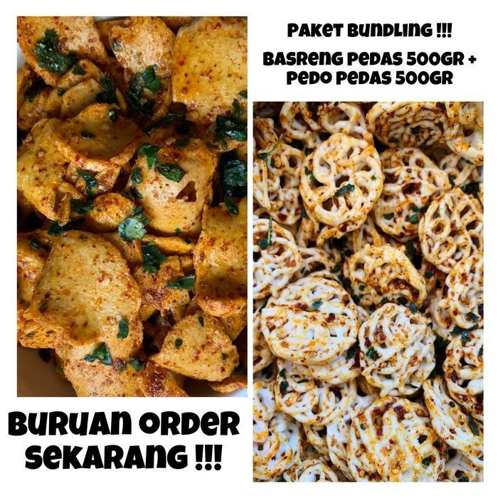 

DISKON PAKET HEMAT BUNDLING 1KG basreng pedas 500gr + seblak sebring pedo 500gr Camilan Food Snack