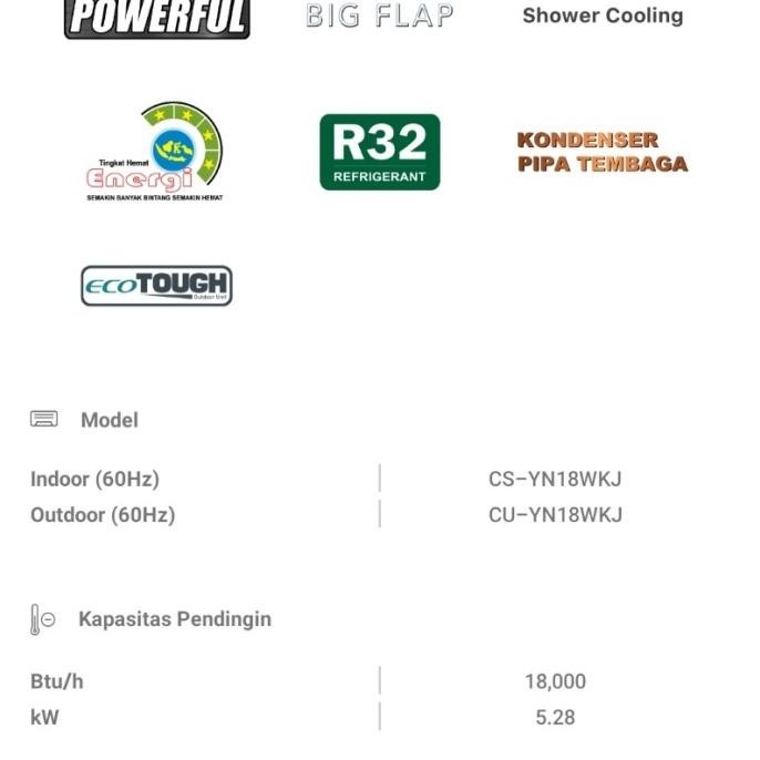Sale Ac Panasonic 2Pk Standard Csyn18Wkj / Cs Yn18Wkj/ Yn 18Wkj