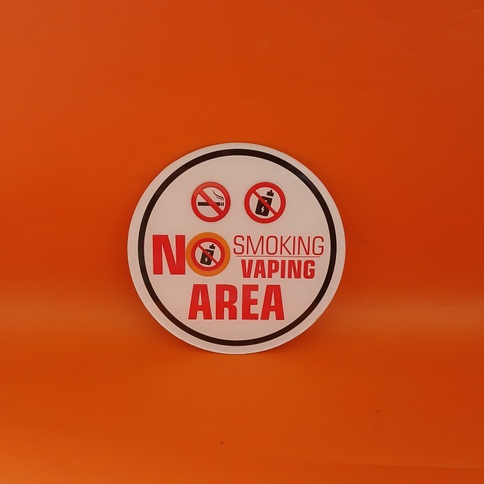 

I_S Akrilik Bulat No Smoking Vaping Area - Akrilik Dilarang Mer0k0k/Vape